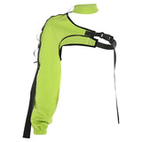 Neon Green One Shoulder Off Halter Top Harajuku Black Reflective Tshirt Women Hip Hop Street Wear Tee Shirt