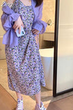 Dress Women Sexy New Slim Elegant Chic Colorful Fresh Hepburn Spaghetti Strap Korean Style Print V-neck Casual
