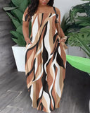 Summer New Women's Fashion Leisure Sexy Print Bare Shoulder