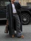 Long Button Coat Coat New Collar Right Shoulder Wind Coat Loose Temperament
