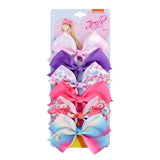 Pieces/Set JoJo Bows Jojo Siwa Rainbow Printed Knot Ribbon Bow For Girls Handmade Boutique Hair Clip Children Hair