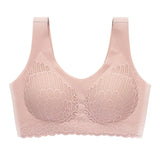 Push Up Vest Bra Women Seamless Underwear Solid Lace Soft Comfortable Sleep Top With Chest Padded Bras For Women M L XL
