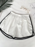 Sports Shorts for Women, Simple Loose Shorts, Casual Slimming Short for Ladies, High Waisted, Monochrome, Summer Fashion-Outfit