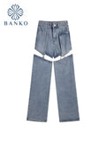 Women Jeans E-girl Summer Fashion Harajuku Y2k Wide Leg Trousers Loose High Waist Denim Pants Design Streetwear Plus