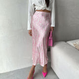 Zingj Women's Wear 2023 Summer Premium Sense French Print Skirt Women's Medium Long Fashion Fish Tail-Outfit