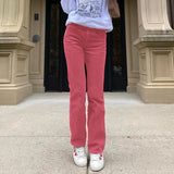 Corduroy Plain Casual Straight PantsOutfit