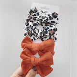 2021 New Sweet Leopard Printed Hair Clips For Cute Girls Bowknot Barrettes Safty Hairpin Headwear Kids Hair