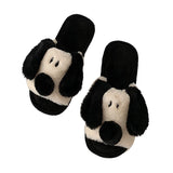 Newest Spring/Autumn Womens Indoor Slippers Short Smooth Plush Dog Style Fluffy Fur Antiskid Home Cotton Flats