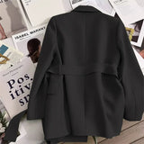 Zingj Lace-Up Suit Jacket Female 2024 Autumn New Design Sense Temperament Korean Version Casual Trend Suit