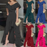 Women's Long Skirt Elegant V-neck Irregular
