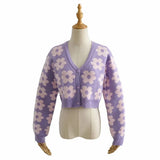 Pointelle Knit Floral Crop CardiganOutfit