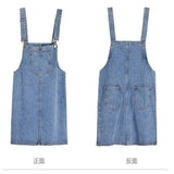 Women Denim Summer Split Pockets All Match Vintage Mini Dresses Fashion Streetwear Korean Loose High Waist Denim