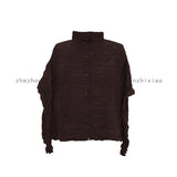 Folded Women's Clothing 2025 New Short Coat Women's High-End Design Feeling Long Sleeve Collar Wrinkles Cardigan