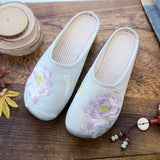 Zingj Single Slippers / Woolen Cotton Slippers Hanfu Shoes Women Embroidered Cloth Shoes Woolen Cotton