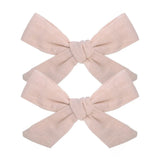 Lovely Baby Solid Hair Bows With Clip Bowknot Hair Clips Headwear Children Cute Cotton Hairpins Barrettes Hair