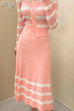 Knitted 2 Piece Set Women Sweater Cardigan Tops + Long Skirt Sets Female Office Lady Two Piece Suits Korean Fashion