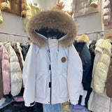 Collar Workwear Pie Down Jacket Women's Mid- 2025 Winter New Small White Duck Down Men And Women Thick