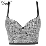 Handmade Sequin halter bustier corset crop top women summer indie tank party y2k top clubwear Cropped tube womens tops