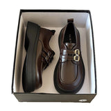 Leather Shoes Women's British Wind Network Red Explosion High-End Feeling With Thick-Soled Leuk-Fowl One-Legged Mary Jane Single