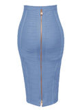 Colors XL XXL Sexy Solid Zipper Orange Blue Black Red White Pink Bandage Skirt Women Elastic Bodycon Summer Pencil Skirt