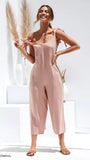 Women Rompers 2023 Summer new Ladies Casual Clothes Loose Linen Cotton Jumpsuit Sleeveless Backless Playsuit Trousers