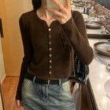 Wind Long Sleeves Show Thin Meat Sweater Girls Autumn And Winter New European Slim Stretch Knitted Cardigan