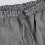 Low-rise Straight-leg Multi-pocket Overalls Pants-Outfit