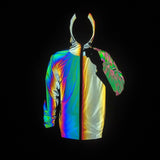 Men's And Women's Outdoor Sports Colorful Reflective Jacket Mesh Stitching Breathable Hooded Coat Cycling Clothing-Outfit