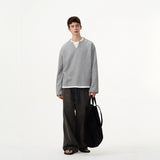 Wears Two Long-Sleeved T-Shirts For Men And Women Loosely Lazy Wind Oversize Design Sense Simple