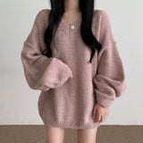 V-neck Oversized Loose SweaterOutfit