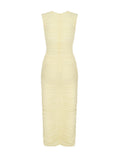 Women's New Sexy Hollow Sleeveless Dress In Long Skirt Flower Decoration Folding Bag Hip
