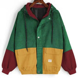 Coats Jackets Corduroy Patchwork Oversize Jackets Autumn Jacket Women Chaqueta Mujer Ceket Streetwear Coat