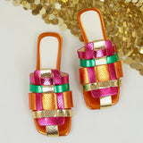 Hollow Flat-Bottomed Slippers Women's New External Wear Lazy Half-To-Storage Cold