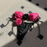 2024 Color Rose Brae With Drawstring Strap Split Swimsuit