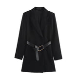 2025 New Women's Temperament Fashion Business With Belt Short Suit