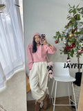 Side Lace Bow Tie Baggy Sweatpants-Outfit