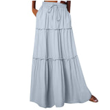 Women's Summer New Wood Ear Layered Skirt High Waist Tight With Lotle Side