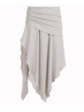 Drawstring Split Loose Long Skirt Casual Folds Low Rise Midi Skirts For Women Autumn Streetwear Clothing Ladies