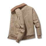 Winter Men's Cotton Workwear Jacket Plus Velvet Thick Loose Large Size Lapel Jacket Warm Cotton Jacket