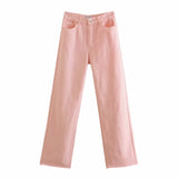 2021 Woman Jeans High Waist Denim Pants Overlength Straight Trouser Female Streetwear Korean fashion pantalones de