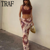 2023 Women Skirt Tie Dye Summer Long Skirts For Women Fashion 2023 High Waist Midi Skirt Vintage Elegant Women's