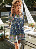 Spring Summer Printed Dress Fashion Long Sleeve Skirt Bohemian Leisure Holiday Women's Dress Dresses for Women Robe