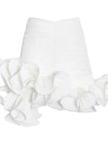 Zingj Design Feeling Fluffy Skirt 2024 New Milk White Zipper Package Hip Wood Ear Splicing Short Skirt