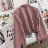 Zingj Suit Jacket Lady Small Man 2024 Spring Pink Autumn New Students Versatile Small Suit Fashion