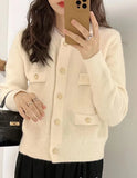 Zingj Autumn And Winter New Korean Version Sweater Coat Female Temperament Sweet College Wind Long Sleeve Knit Cardigan Jacket Female-Outfit