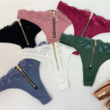 VS Zipper Sexy Cheeky Panty Sexy Women's Underwear Erotic Low Waist Satin Panties Sex Mesh Seamless