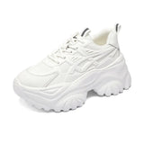 Zingj Bottom Fashion Dad Shoes Female Style 2024 New Autumn Breathable Increase Climax Retro Small White Casual Sports Shoes