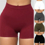 Hot Women Casual High Elastic Waist Tight Fitness Slim Skinny Dancing Shorts Solid Color Female Girl Exercise