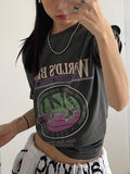 Y2k Vintage T-shirt Women Short Sleeve Cotton Graphic T Shirts Korean Style Grunge Aesthetic Tee Tops Summer