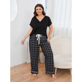 Zingj Size Pajamas Female Spring And Summer Fat Mm Short-Sleeved Pants Large Size Home